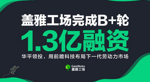 盖雅工场完成B+轮1.3亿元融资，华平领投  